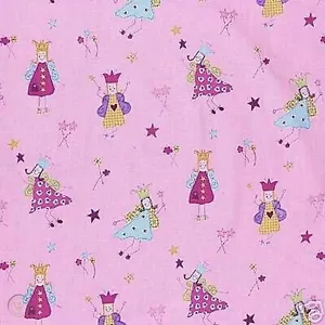 OOP Laura Ashley Fun Fairies Nursery Drapery Decorator Toile Fabric 